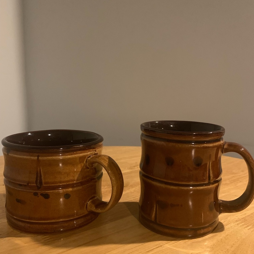 Two Lord Nelson Pottery Bamboo Coffee Mugs ( England)